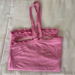 American Eagle soft and sexy pink ruffle tank
